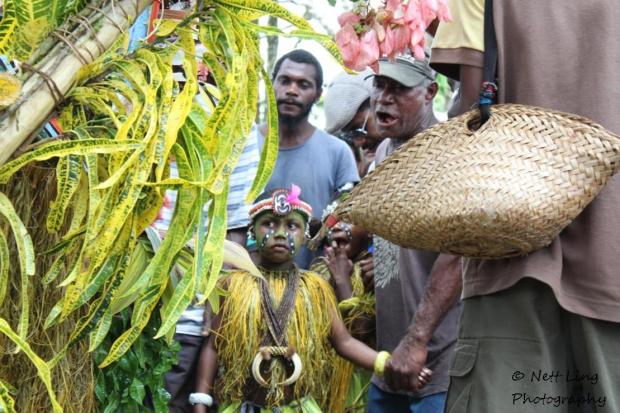 Bobby ready to be placed inside the Tumbuan